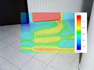 Immagine termografia impianto riscaldamento per ricerca perdita acqua, infiltrazioni e dispersione calore